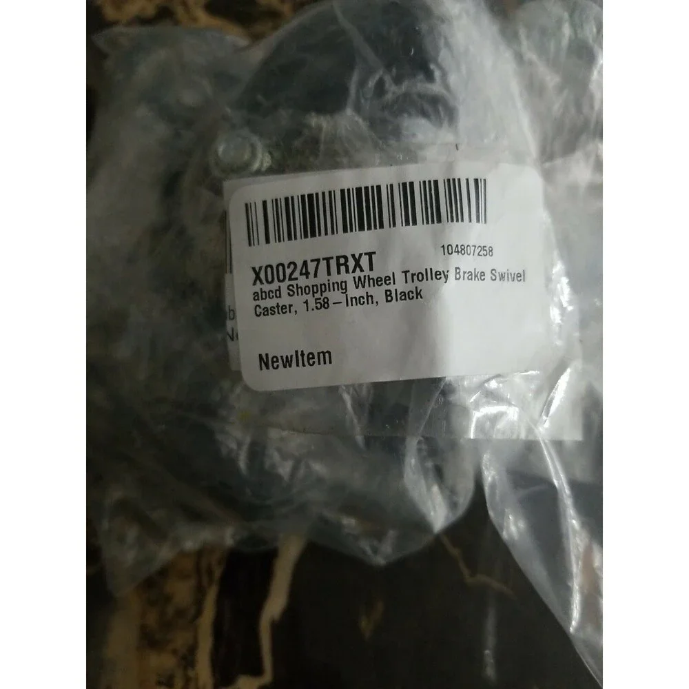 1.58 Inch Shopping Wheel Trolley Brake Swivel Caster. Black, Brand New 4Pcs/set